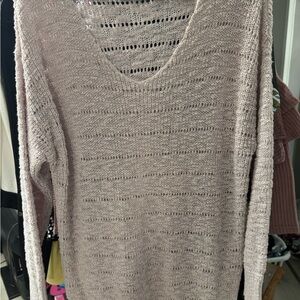 American Eagle Outfitters Women's V-Neck Sweater - Light Pink